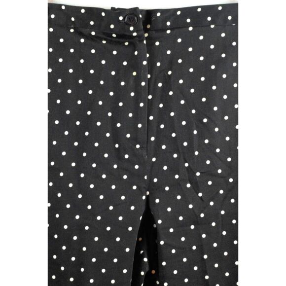 Real Clothing Black White Polka Dot Women's Pants Front Pockets Zip 20 058 - Picture 4 of 4